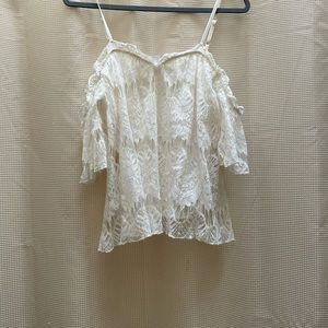 Cold shoulder lace blouse